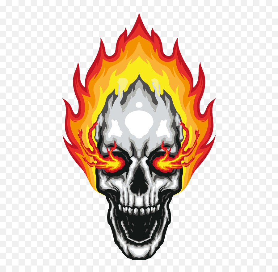Skull Fire Car Decal - Calavera Con Fuego Png,Facebook Skull Icon
