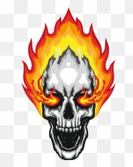 Skull Fire Car Decal - Calavera Con Fuego Png
