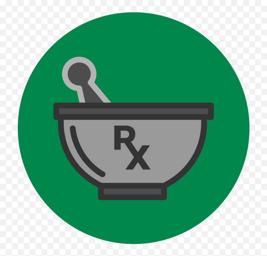 Green Relief Rx Png Mortar And Pestle Icon