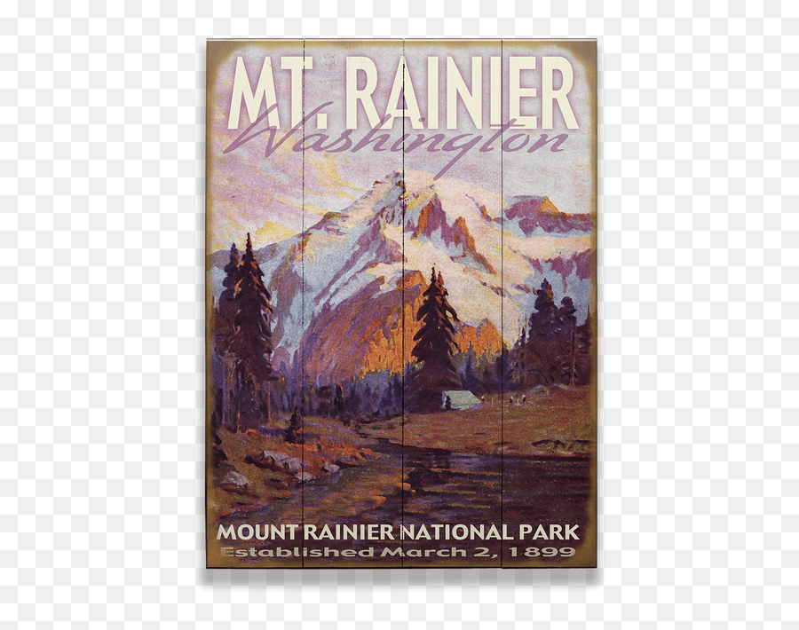Mt Rainier National Park Sign - Mt Rainier National Park Vintage Sign Png,National Park Icon