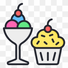 Free Desserts Icon Of Colored Outline Style - Available Muffins png
