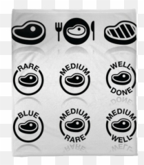Steak - medium rare well done grilled icons set Plush Icon png