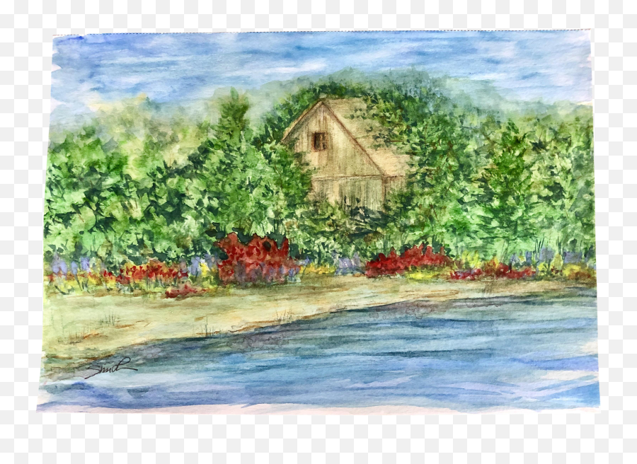 Final Price Nancy Smith U201covergrownu201d Original Watercolor Landscape Painting Png Greenery