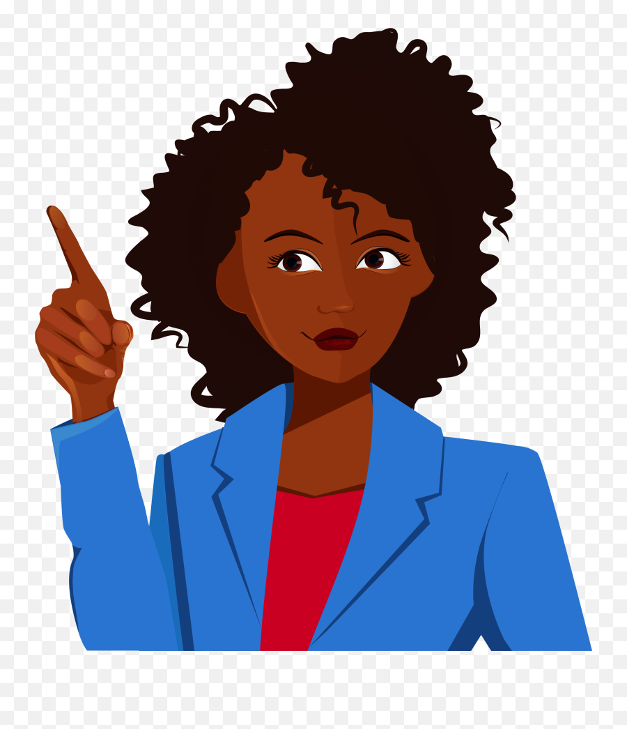Women - Hand Afro Illustration Full Size Png Download Woman Pionting Cartoon Transparent,Woman Hand Png