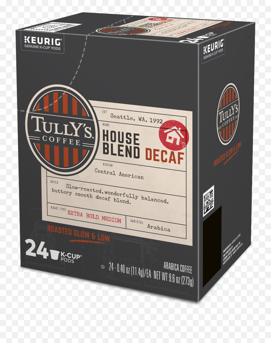 Tullyu0027s Coffee Decaf House Blend K - Cup Pods Medium Roast 24 Count For Keurig Brewers Png,K Cup Icon