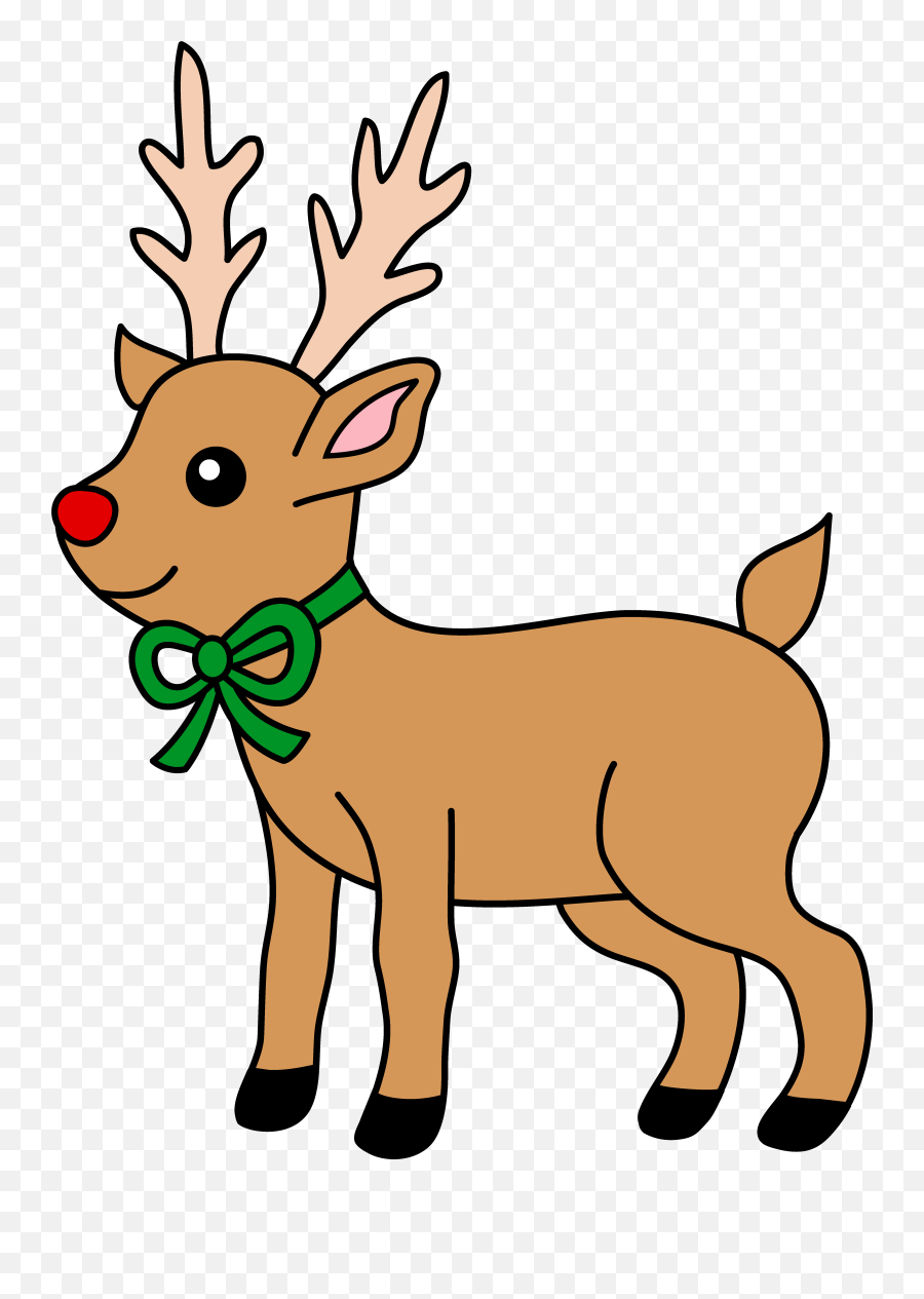 Library Of Cute Reindeer Clip Black And - Reindeer Clipart Png,Reindeer Clipart Png