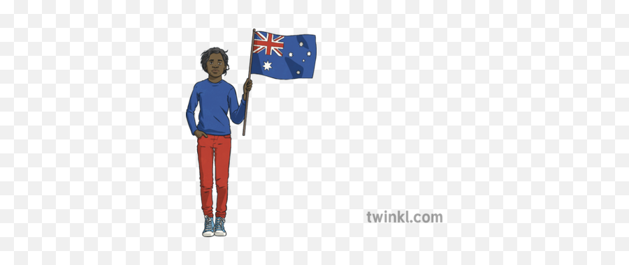 Girl And Australian Flag Ks2 Illustration - Twinkl Flag Png,Australian Flag Png