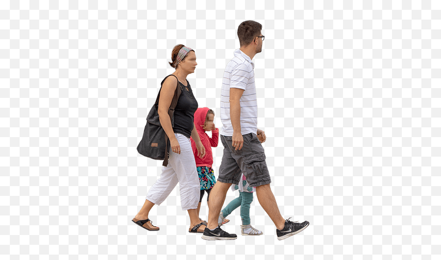 Family Walking Summer Or Spring Weather - Summer People Walking Png,Family Walking Png