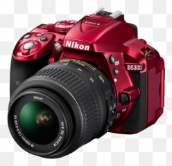 Nikon D5300 Dslr Camera With 18 - 55mm Lens Red Nikon D5300 Red Body Png,Red Camera Png