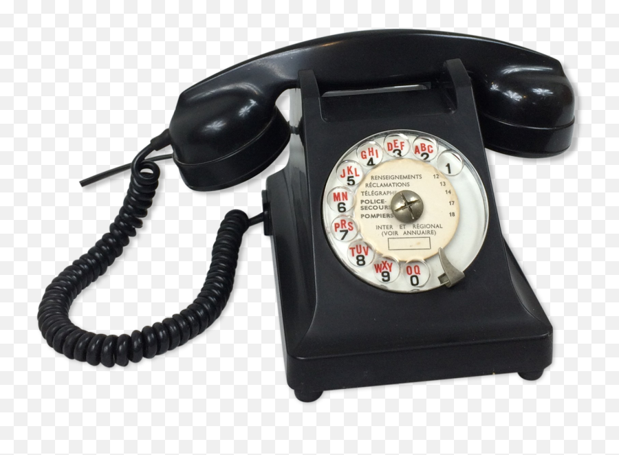 Old Phone In Black Bakelite Selency - Corded Phone Png,Old Phone Png