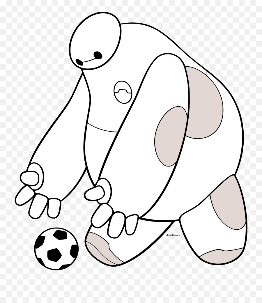 Baymax Soccer Ball Png Clipart - Baymax Chasing Soccer Ball,Soccer Ball Clipart Png