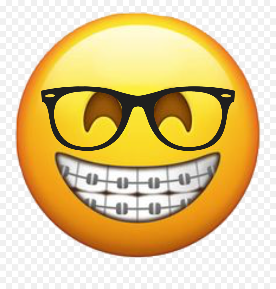 Download - Braces Emoji Png,Glasses Emoji Png