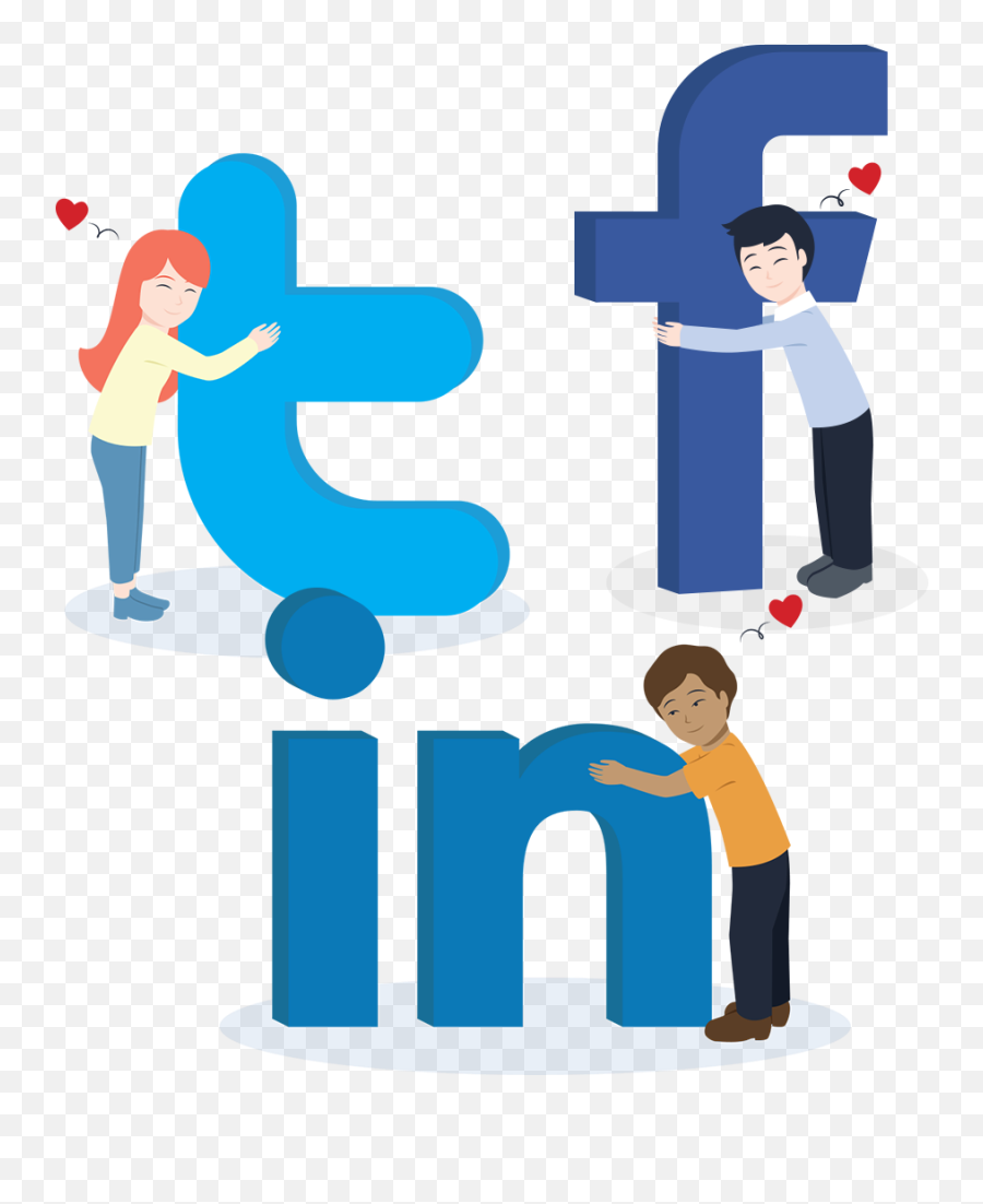 Social Recruiting - Cartoon Logo Of Social Networks Png,Facebook And Twitter Logos