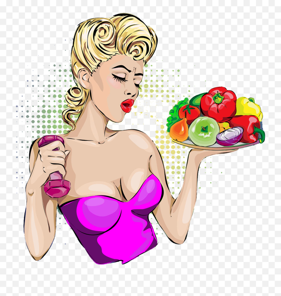 Pin Up Girl Fitness Clipart - Full Size Clipart 4444578 Sexy Weight Loss Cartoon Png,Pin Up Girl Png