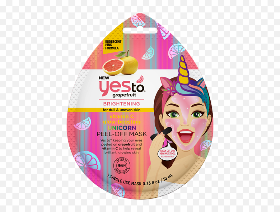 Yes To Grapefruit Vitamin C Unicorn Peel - Off Face Mask 033 Oz Yes To Grapefruit Vitamin C Glow Boosting Peel Off Mask Png,Unicorn Face Png