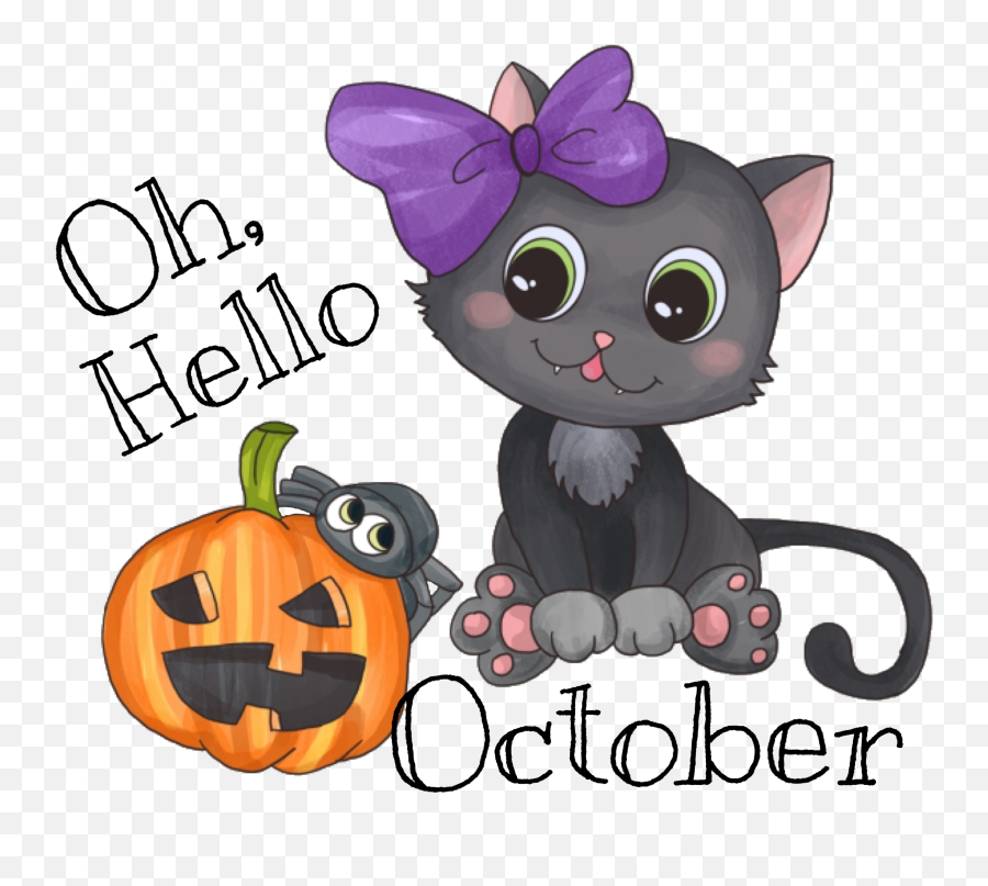 October Cat Jackolantern Sticker By Cindy Mcdaniel - Disegno Di Halloween Gatto Png,Jack O Lantern Transparent Background