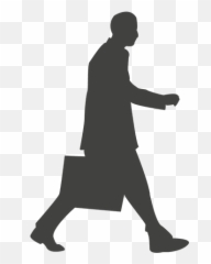Business Executive Walking Silhouette - Transparent PNG Silhouette Man Walking With Briefcase