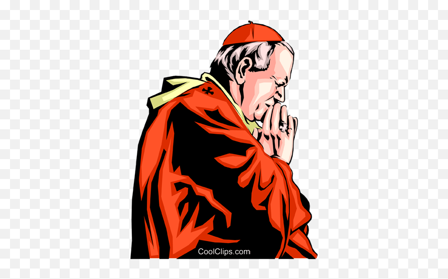 Pope John Paul Ii Royalty Free Vector Clip Art Illustration - Pope John Paul Ii Vector Png,Pope Png