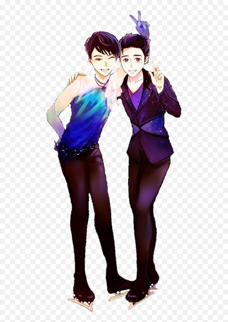 Yuzuruhanyu Yurikatsuki Patinador Anime Sticker By Hstae - Yuzuru Hanyu Png,Yuuri Katsuki Icon