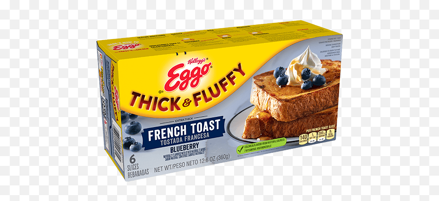 French Toast Thick Fluffy Blueberry - Eggo Thick And Fluffy French Toast Png,French Toast Png