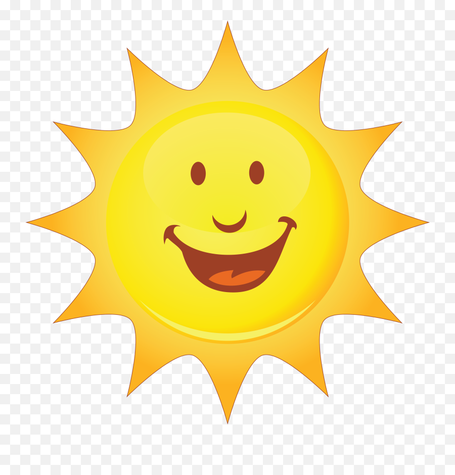 Smiley Smiling Sun Clip Art - Transparent Smiling Sun Png,Smiling Sun Png