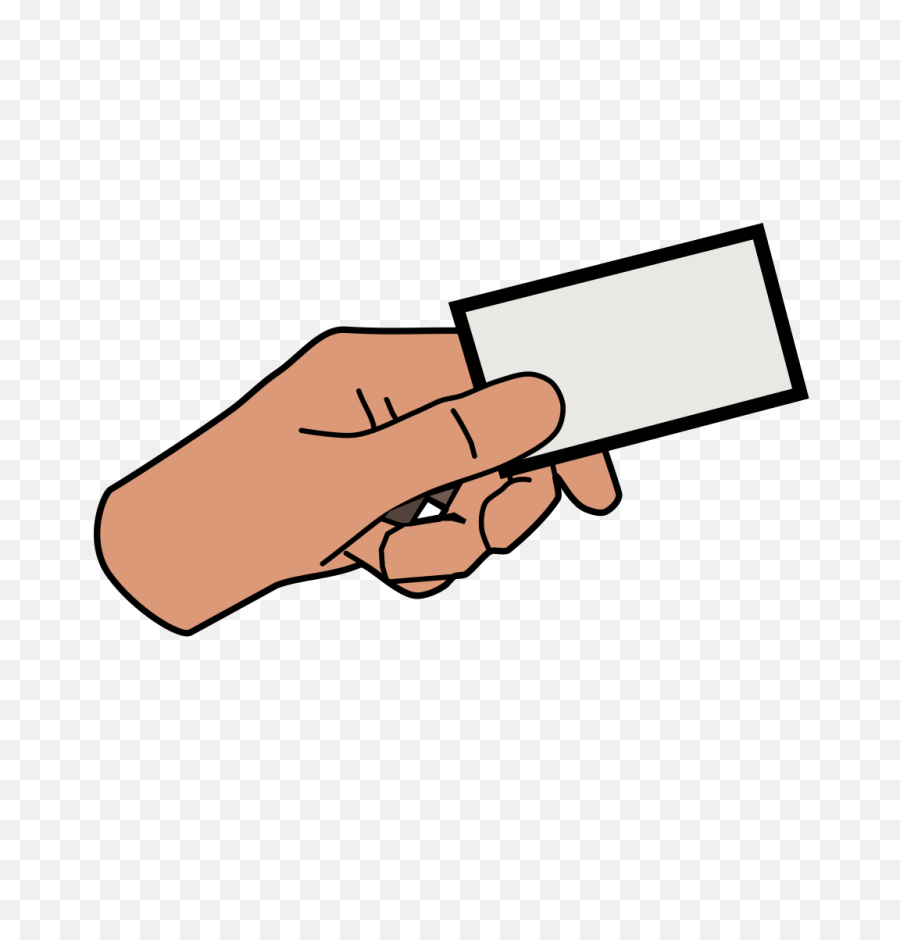 Simple Cartoon Hand Holding Card Clip Art - Cartoon Hands Holding Card Png,Hand Holding Gun Png