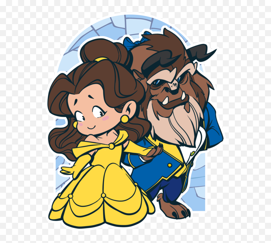 Beauty And The Beast Vinyl Sticker - Cartoon Png,Beauty And The Beast Png