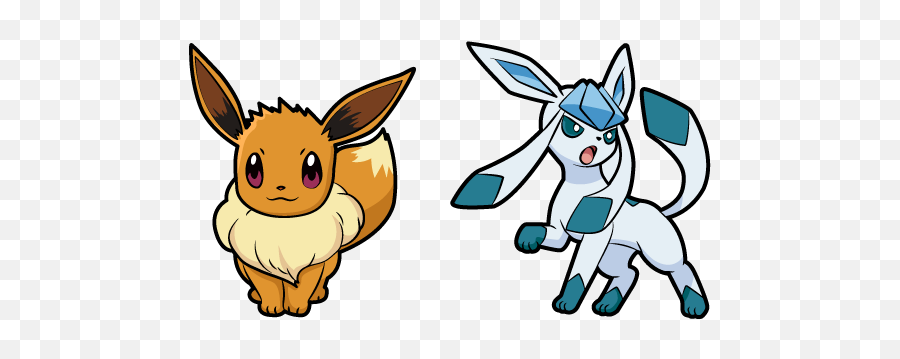 Pokemon Eevee And Glaceon Cursor - Cartoon Png,Glaceon Png
