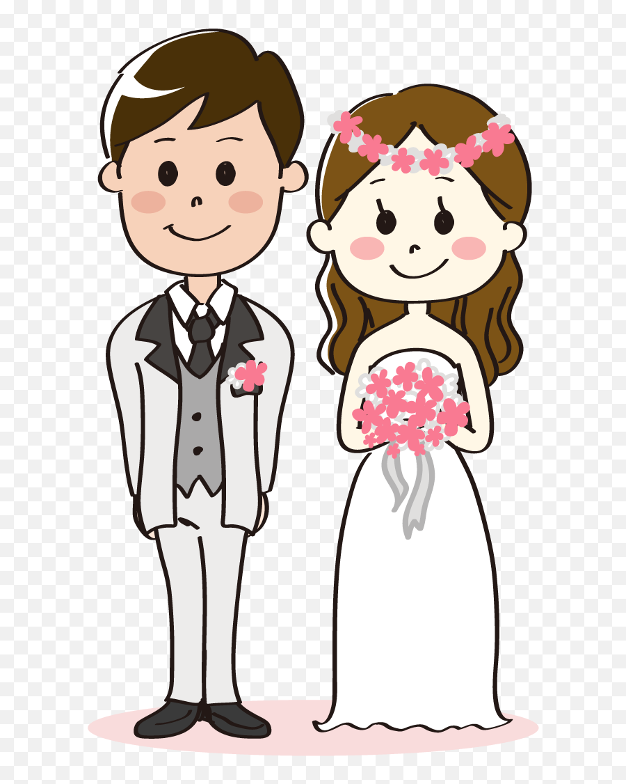 Bride And Groom Kissing Clipart Image - Png Download Full Groom And Bride  Cartoon,Bride And Groom Png - free transparent png images 
