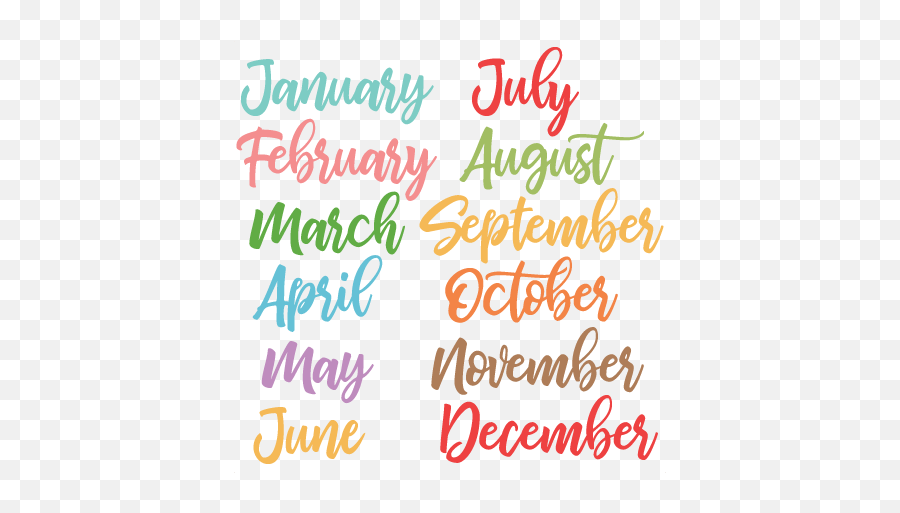Svg Cuts Scrapbook Cut File - Months Of The Year Png,Cuts Png
