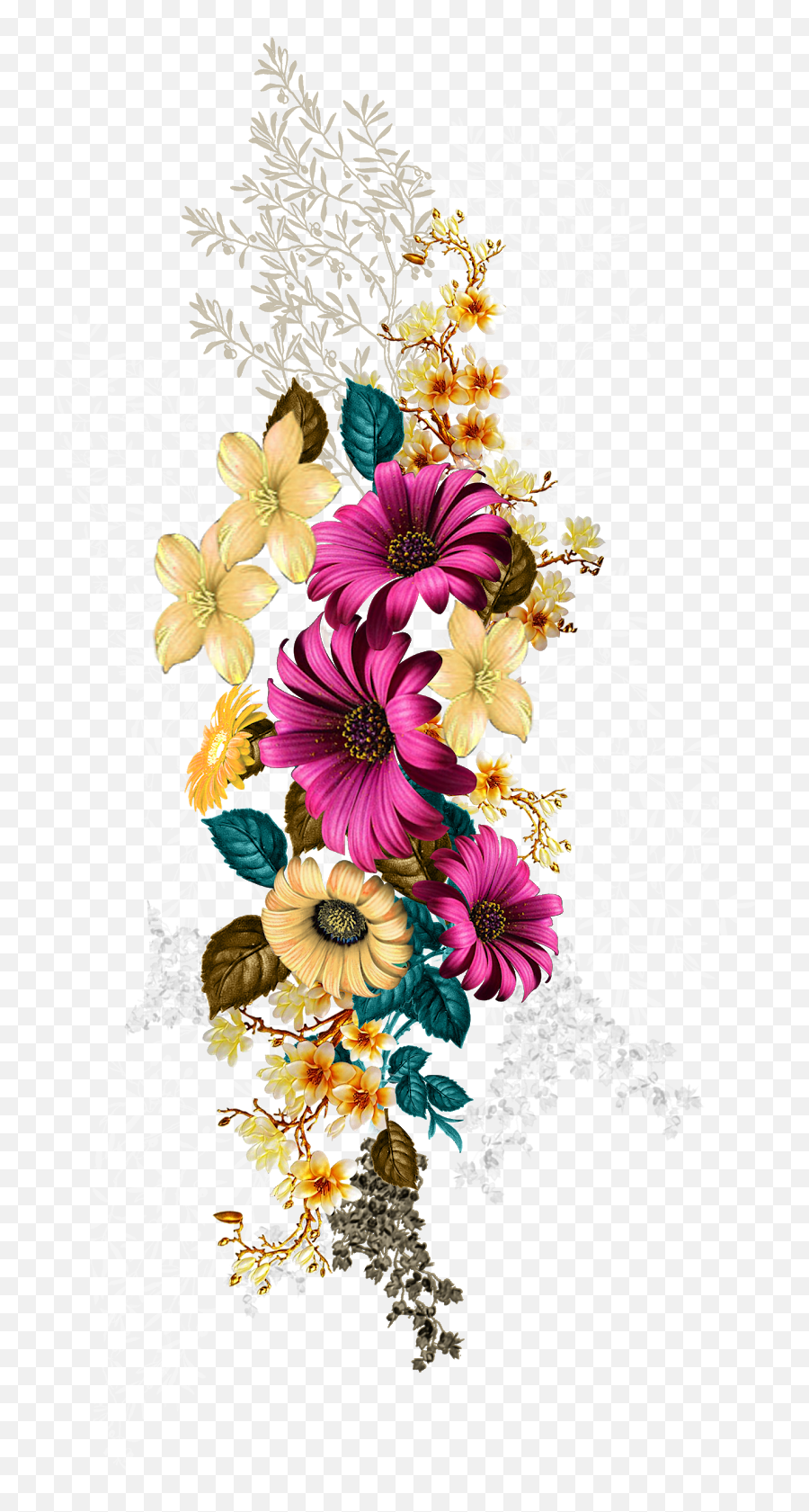 Flower Design Png - Digital Ladies Dress Pattern Textile Flower Digital Print Design,Flower Design Png