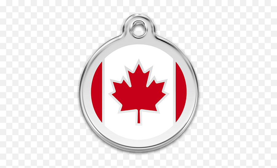 Red Dingo Enamel Pet Name Tag Canadian Flag - Canada Flag Png,Canada Flag Png