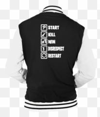 Start Kill Win Disrespect Restart Varsity - INSPIRED BY FORTNITE BATTLE ROYALE Jacket png