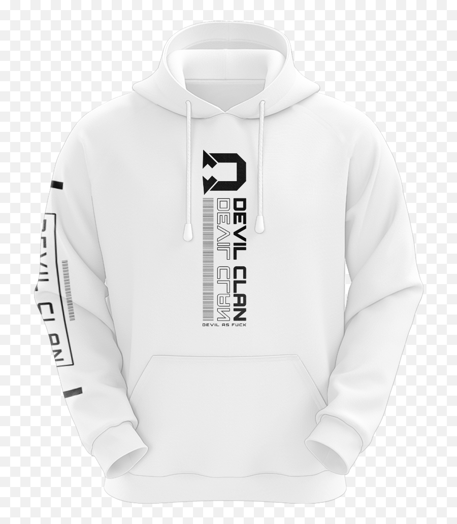 Thedevilclan Techwear Sublimated Hoodie - White Long Sleeve Png,White Hoodie Png