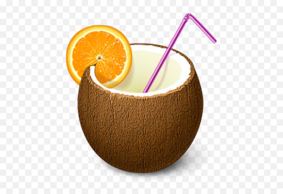 Coconut Coctail - Coconut With Straw Png,Coconut Transparent