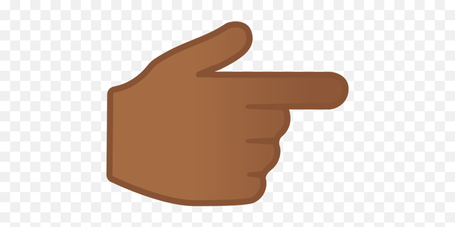 Backhand Index Pointing Right Medium - Dark Skin Tone Emoji Emoji Point Finger Png,Finger Pointing Png