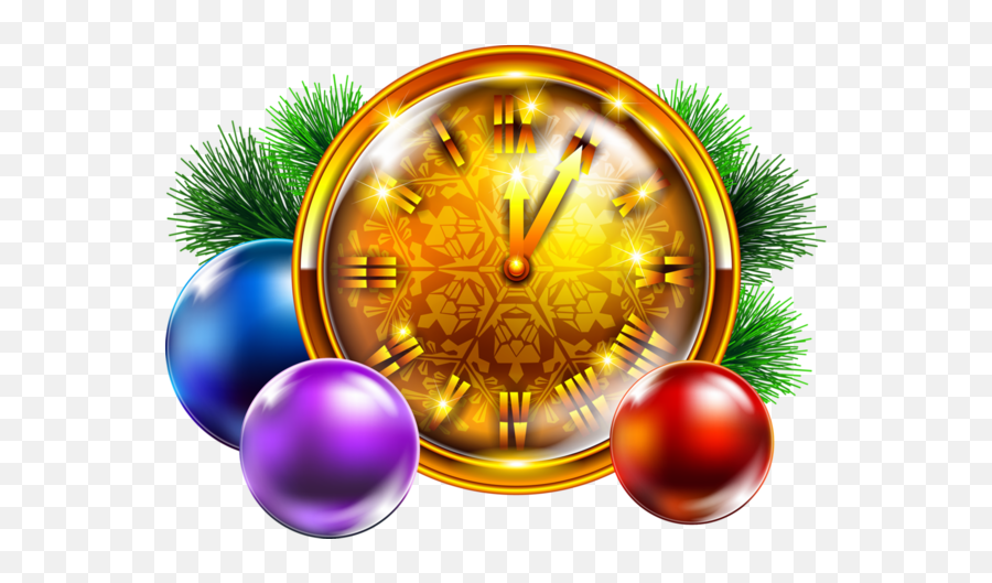 Download Santa Claus Christmas Clock Fir Pine Family For - Christmas Day Png,Gold Clock Png