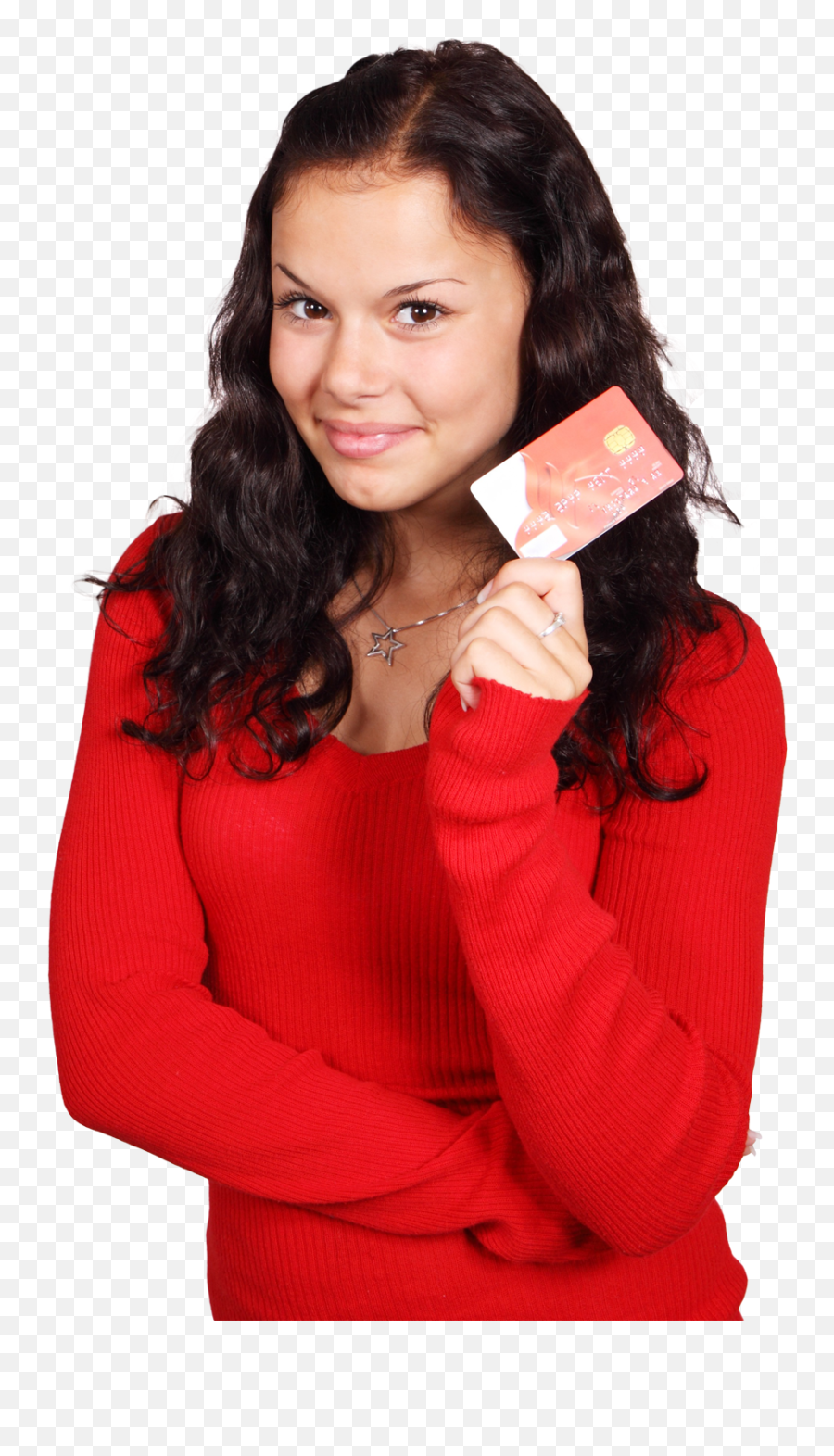 Smiling Girl Holding Credit Card Png Image - Pngpix Girl Holding Card Png,Credit Card Png