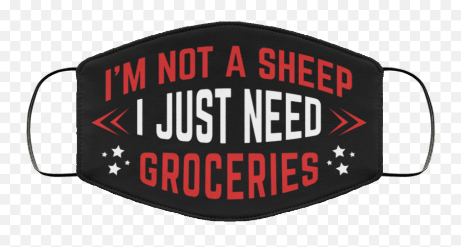 A Sheep I Just Need Groceries Face Mask - Language Png,Sheep With Wings Icon