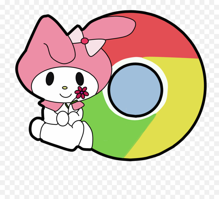 My Melody With Chrome Logo 1007 - Illustrations Art Street Fictional Character Png,Cool Google Chrome Icon