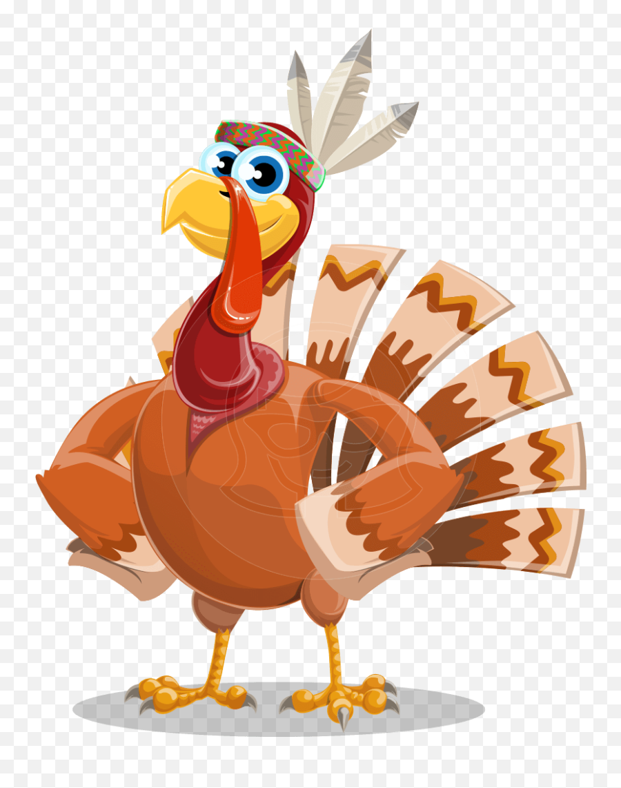 Indian Turkey Cartoon Vector Character - Pink Turkey Cartoon Png,Thanksgiving Turkey Png