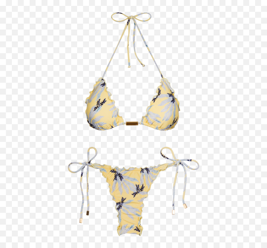 Lily Yellow Ripple Bikini Vix Paula Hermanny - Swimsuit Bottom Png,Bikini Transparent Background