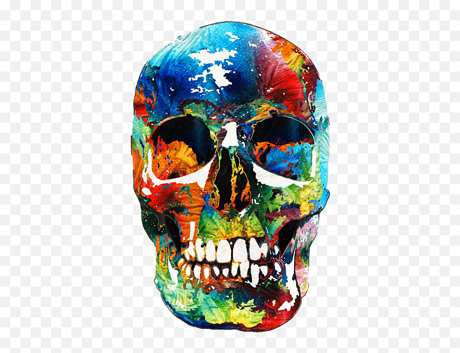 Colorful Skull Art - Aye Candy By Sharon Cummings Fleece Blanket Colorful Skull Art Png,Skull Candy Icon 3 Review