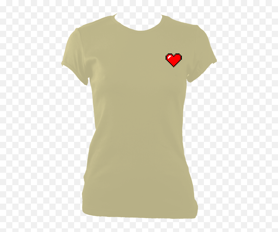 Pixel Heart White Tee Png Transparent