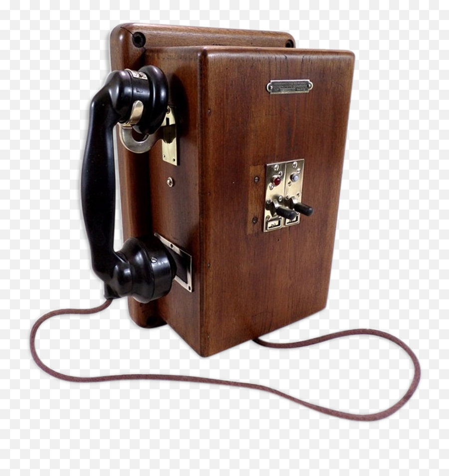 Download Phone Old Telephone Standard Wooden Brass And Metal - Plywood Png,Old Phone Png