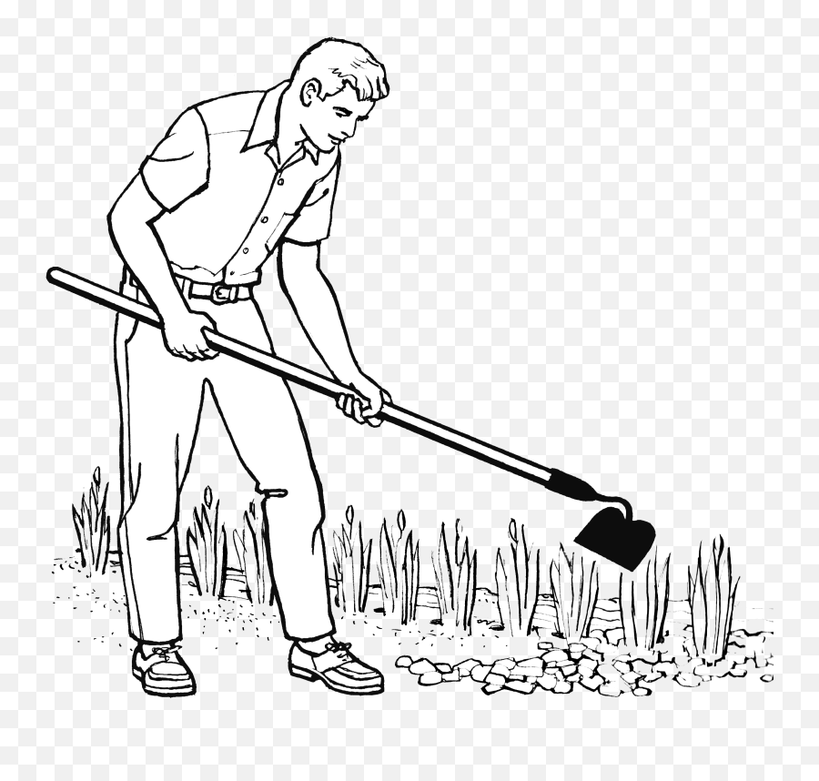 Hoe - Gardener Clipart Black And White Png,Hoe Png