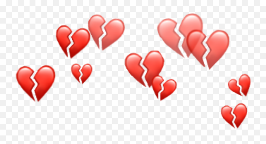 Download Heart Hearts Emoji Emojis Crown Red Tumblr - Broken Heart Png Emoji,Emoji Hearts Transparent