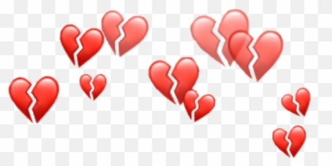 Download Heart Hearts Emoji Emojis Crown Red Tumblr - Broken Png
