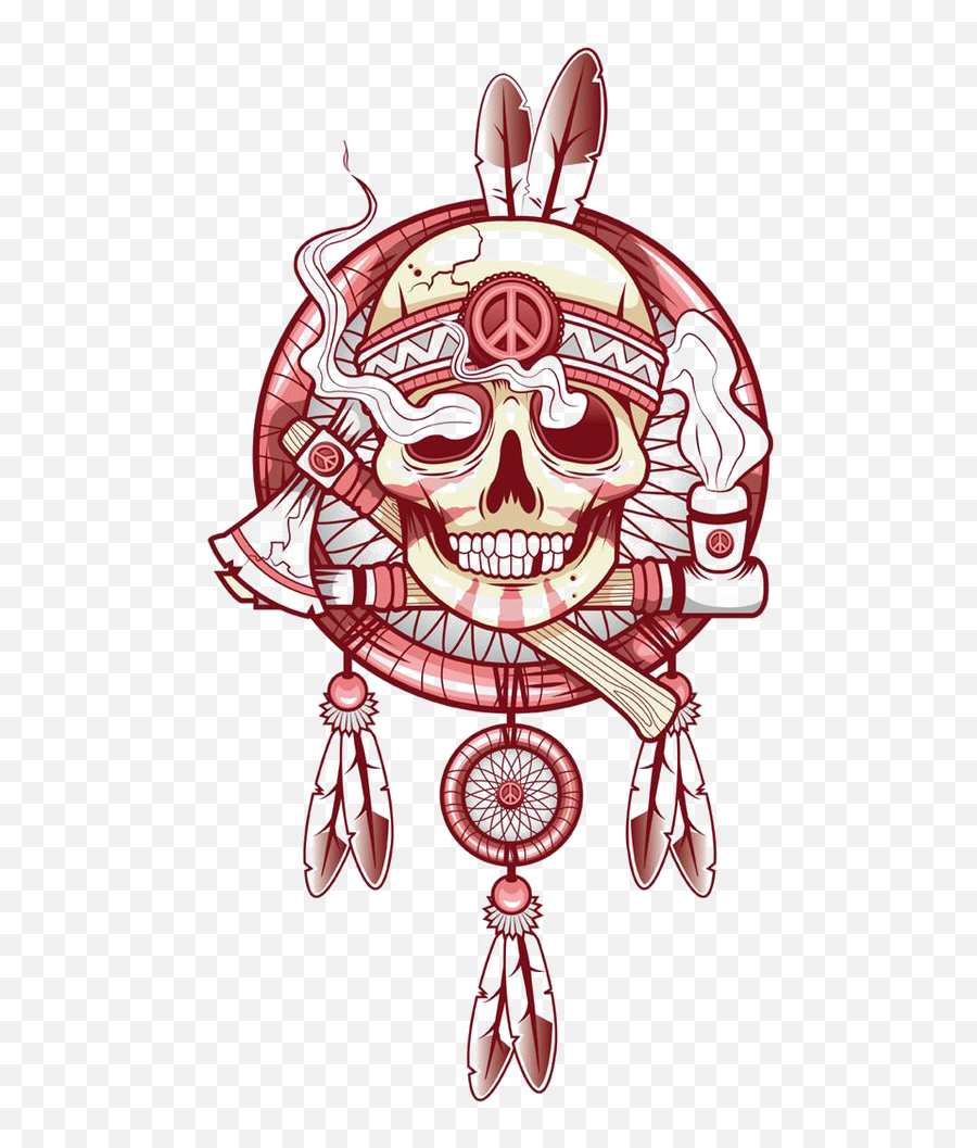 Download T - Shirt Tattoo Skeleton Skull Dreamcatcher Free Dream Catcher Drawing With Skull Png,Skeleton Png Transparent