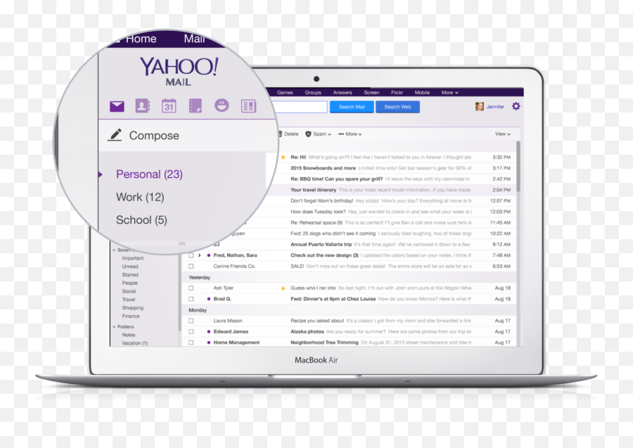 Yahoo Mail Gets A New Look - Inbox Mailbox Yahoo Emails Png,Yahoo Mail Logos